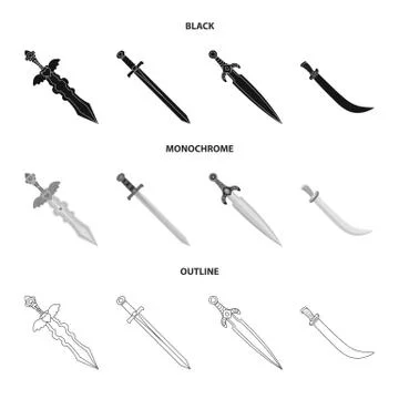 Isolated object of game and armor logo. Set of game and blade stock vector Stock Illustration