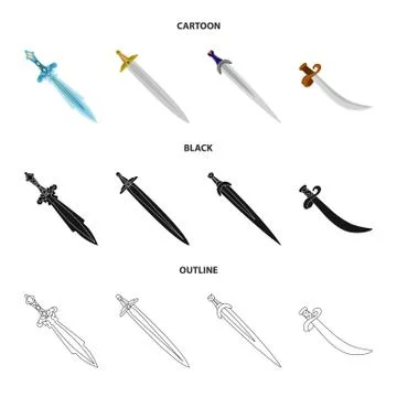 Isolated object of game and armor logo. Set of game and blade stock symbol for Stock Illustration