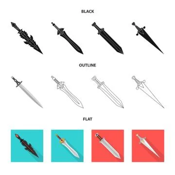 Isolated object of game and armor logo. Collection of game and blade stock Stock Illustration