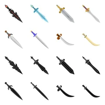 Isolated object of game and armor sign. Collection of game and blade stock イラスト素材