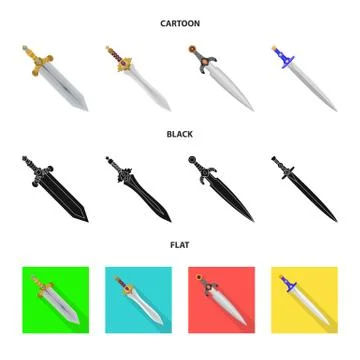 Isolated object of game and armor logo. Collection of game and blade stock Stock Illustration