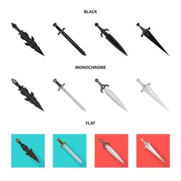 Isolated object of game and armor sign. Set of game and blade stock vector イラスト素材