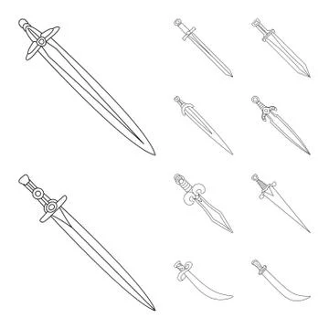 Isolated object of game and armor sign. Collection of game and blade vector icon イラスト素材