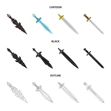 Isolated object of game and armor sign. Set of game and blade vector icon for イラスト素材