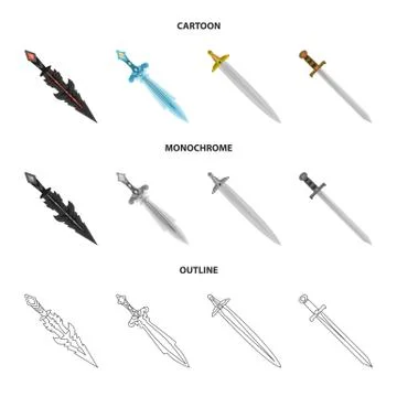 Isolated object of game and armor logo. Set of game and blade stock symbol for Illustrazione stock