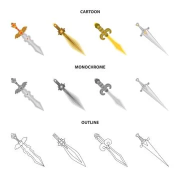 Isolated object of game and armor logo. Collection of game and blade vector icon Stock Illustration