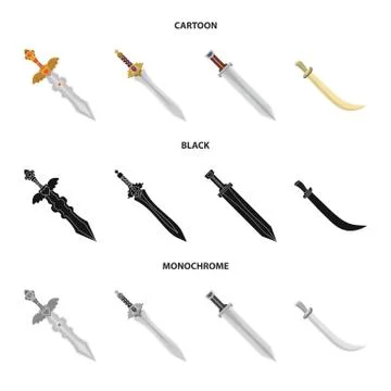 Isolated object of game and armor logo. Set of game and blade stock vector Stock Illustration