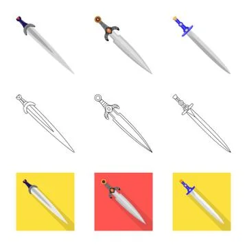 Isolated object of game and armor logo. Collection of game and blade stock Stock Illustration