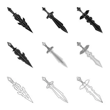 Isolated object of game and armor sign. Collection of game and blade stock イラスト素材