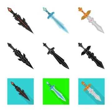 Isolated object of game and armor logo. Collection of game and blade stock Stock Illustration