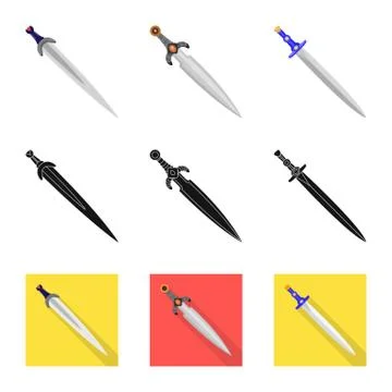 Isolated object of game and armor icon. Set of game and blade vector icon for Illustrazione stock