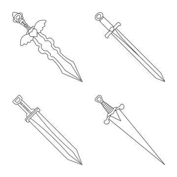 Isolated object of game and armor sign. Set of game and blade stock vector Stock Illustration