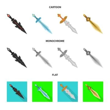 Isolated object of game and armor logo. Collection of game and blade stock 스톡 일러스트