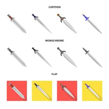 Isolated object of game and armor sign. Collection of game and blade stock Stock Illustration