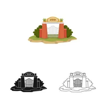 Isolated object of gate and arch icon. Collection of gate and wall vector icon イラスト素材