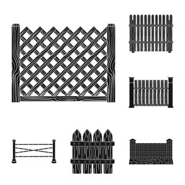 Isolated object of gate and fence sign. Set of gate and wall vector icon for Stock Illustration