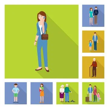 Isolated object of generation and happy logo. Set of generation and avatar stock Stock Illustration