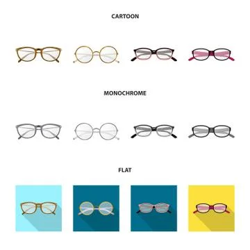 Isolated object of glasses and frame logo. Set of glasses and accessory stock Stock-Illustration