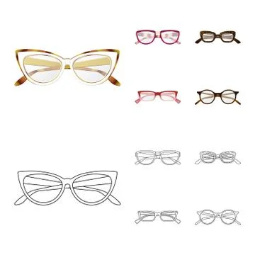 Isolated object of glasses and frame sign. Set of glasses and accessory stock Stock-Illustration