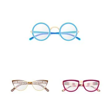 Isolated object of glasses and frame logo. Set of glasses and accessory stock Stock-Illustration