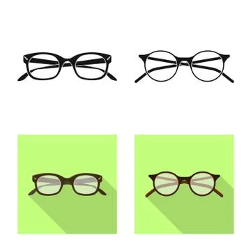 Isolated object of glasses and frame logo. Set of glasses and accessory stock Stock-Illustration