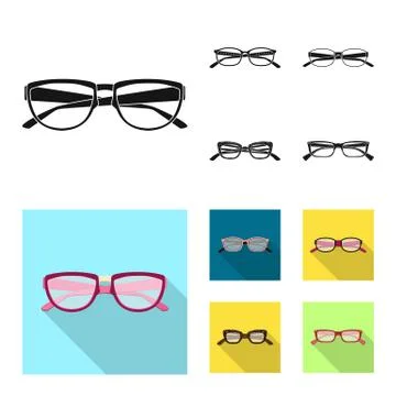 Isolated object of glasses and frame sign. Set of glasses and accessory stock Stock-Illustration