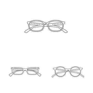 Isolated object of glasses and frame sign. Set of glasses and accessory stock Stock-Illustration