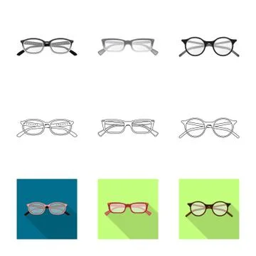 Isolated object of glasses and frame logo. Set of glasses and accessory stock Stock-Illustration