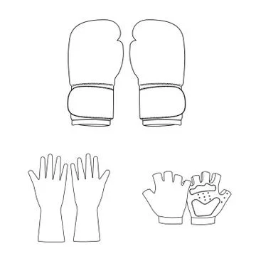 Isolated object of glove and winter logo. Set of glove and equipment stock Stock Illustration