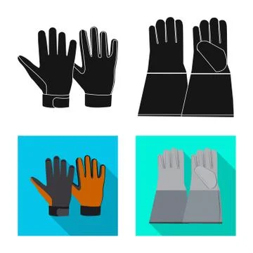 Isolated object of glove and winter symbol. Set of glove and equipment stock Stock Illustration