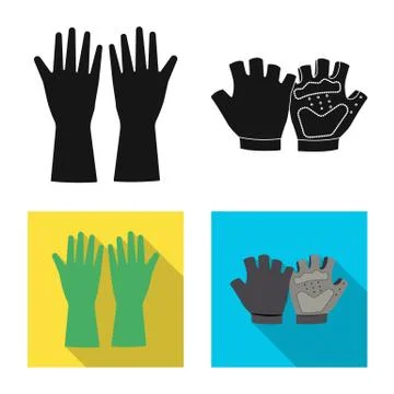 Isolated object of glove and winter sign. Set of glove and equipment stock Stock Illustration