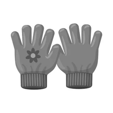 Isolated object of glove and winter symbol. Set of glove and equipment stock Stock Illustration