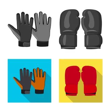 Isolated object of glove and winter sign. Collection of glove and equipment Stock Illustration