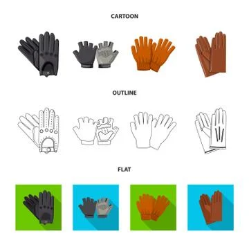 Isolated object of glove and winter sign. Collection of glove and equipment Stock Illustration