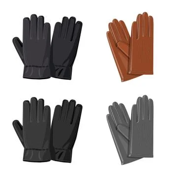 Isolated object of glove and winter logo. Set of glove and equipment vector icon Stock Illustration