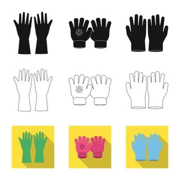 Isolated object of glove and winter sign. Collection of glove and equipment Stock Illustration