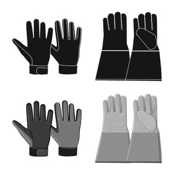 Isolated object of glove and winter symbol. Set of glove and equipment vector Stock Illustration
