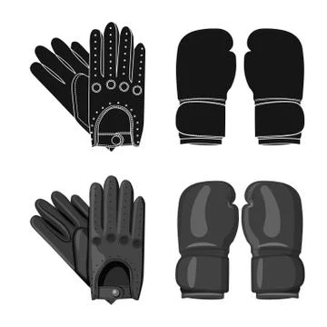 Isolated object of glove and winter sign. Collection of glove and equipment Stock Illustration