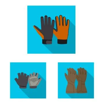 Isolated object of glove and winter sign. Set of glove and equipment vector icon Stockillustratie