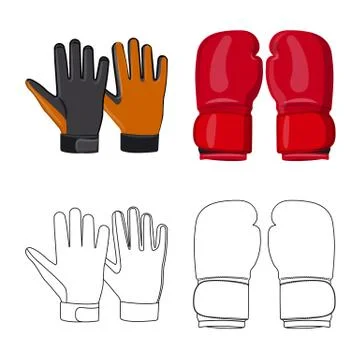 Isolated object of glove and winter sign. Collection of glove and equipment Stockillustratie