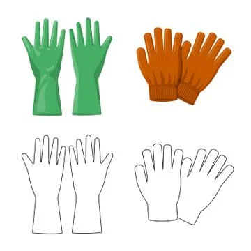 Isolated object of glove and winter symbol. Collection of glove and equipment Stock Illustration