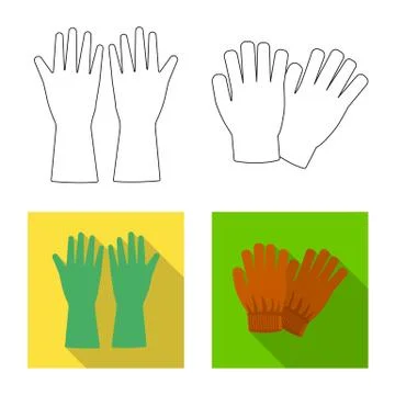 Isolated object of glove and winter logo. Collection of glove and equipment Stockillustratie