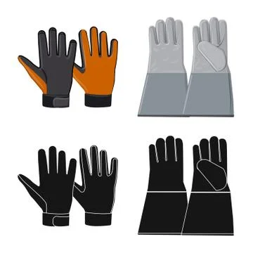Isolated object of glove and winter symbol. Set of glove and equipment vector Stock Illustration