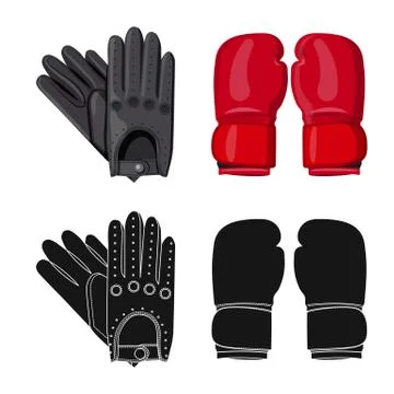 Isolated object of glove and winter icon. Set of glove and equipment stock Stock Illustration