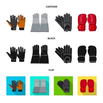 Isolated object of glove and winter sign. Collection of glove and equipment Stock Illustration