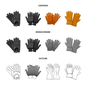 Isolated object of glove and winter sign. Set of glove and equipment vector icon Stock Illustration