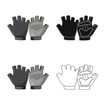 Isolated object of glove and winter sign. Collection of glove and equipment Illustrazione stock