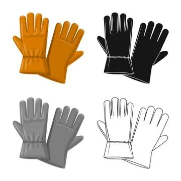 Isolated object of glove and winter icon. Set of glove and equipment vector icon Stock Illustration
