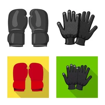 Isolated object of glove and winter symbol. Collection of glove and equipment Stock Illustration