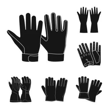 Isolated object of glove and winter symbol. Collection of glove and equipment Stock Illustration